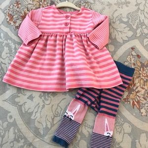 50 CM Playdress in Pink Stripe w Tights!!